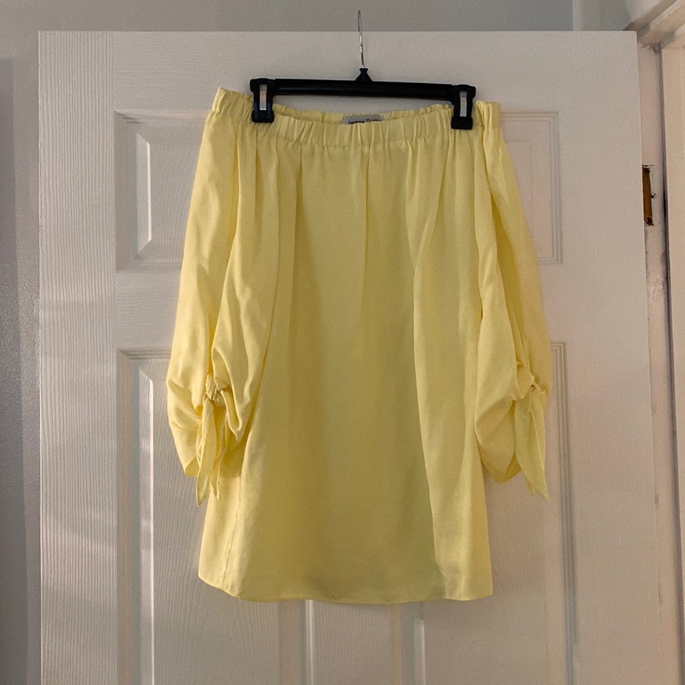 Snappy Turtle Yellow Off the Shoulder Top